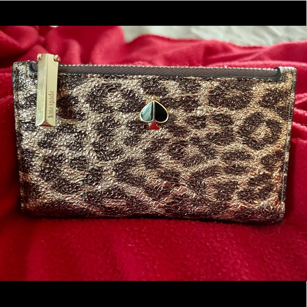 kate spade ♠️ Metallic Leopard Wallet